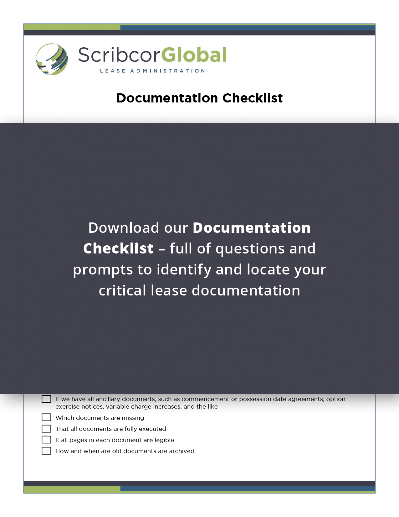 Documentation Checklist Download - Scribcor